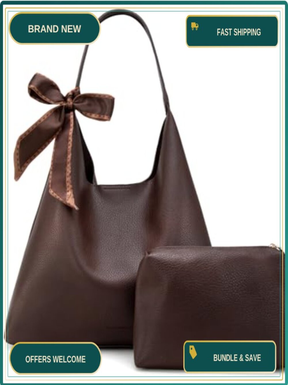 Montana West Slouchy Hobo Bag Shoulder Handbag with Scarf